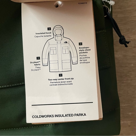 Sold NWT The North Face Men’s Coldworks Insulated Parka Jacket (green and blue) - Picture 11 of 13